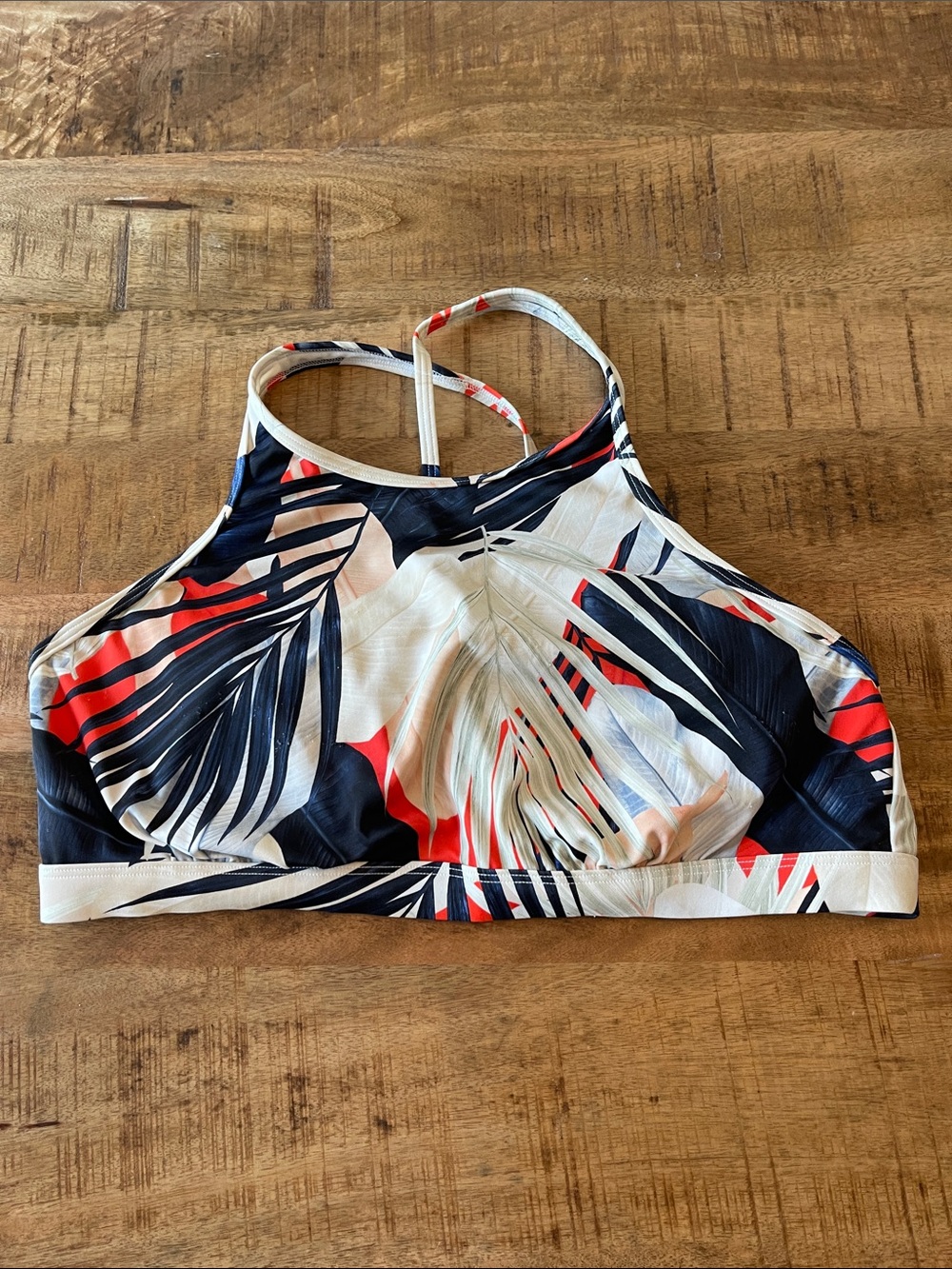Athleta Tahitian Tropical Underwire Swim Top Size 40 B/C High Neck